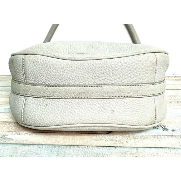 ROOMY J.CREW PEBBLED GRAY GENUINE LEATHER TOTE HOBO SHOULDER BAG PURSE HANDBAG - Picture 6 of 10